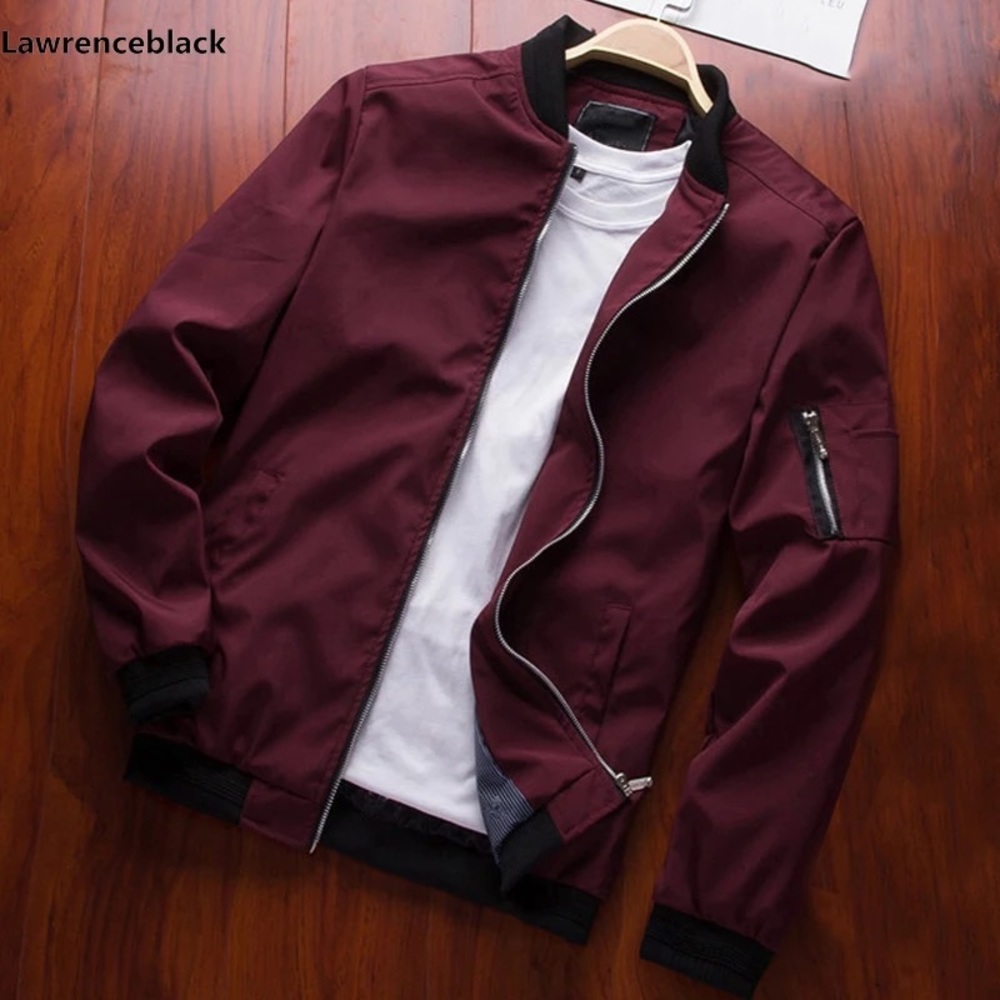 Bomber Jacket Men Fashion Casual Windbreaker Jacket Coat Men 2022 Spring Autumn - Picture 4 of 9